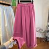 Women's Yellow Wide-Leg Cargo Pants - Summer 2026 Loose Slimming Straight-Leg Balloon Style