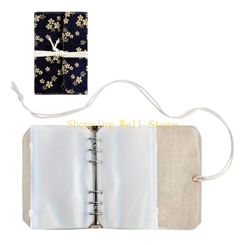KX4B Circular Needle Organiser Bag with 12Pcs Removable Zippered PVC Binder Pocket Portable Knitting Needle Case For Sewing