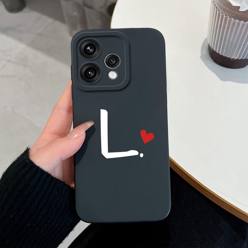 Cute Red Love Heart Letters Pattern Phone Cover For Oppo Reno 15 14 13 12 11 Pro 15F 14F 13F 12F 11F 5G Shockproof Silicone Camera Lens Protector Case