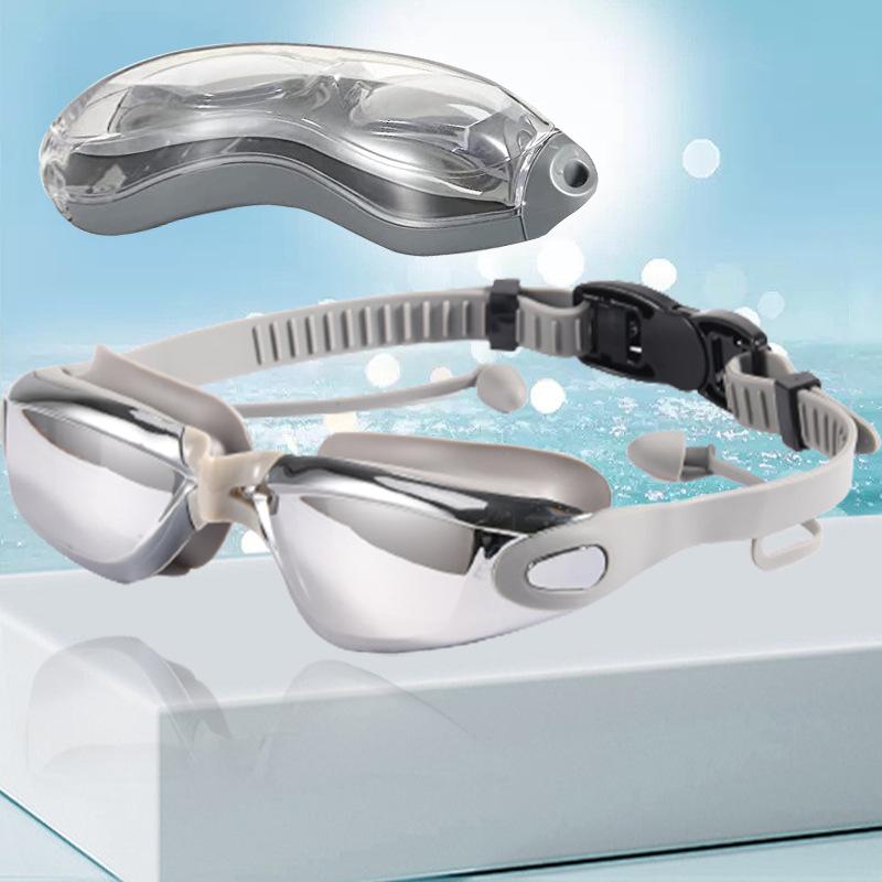 Professional Competition Swim Goggles Silicone PC Lens Anti-Fog Waterproof UV Protection Wide View Adjustable Lightweight