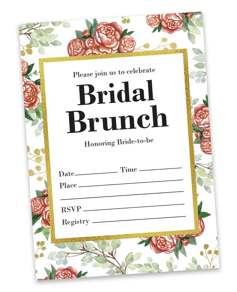Inkdotpot 30A FloralA Fill-In Stil Braut Dusche Einladungen Hochzeit Blank