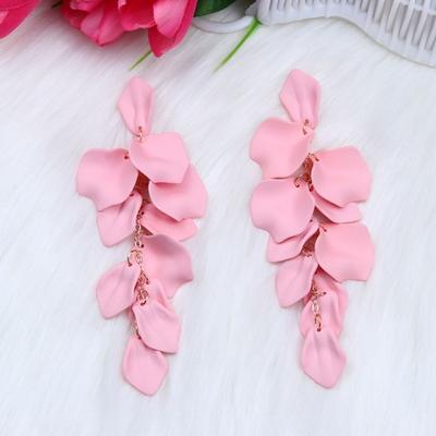 1 Pair Bohemia Style Tassel Petal Dangle Earrings Acrylic Long Flower Stud Earrings Fashion Jewelry Accessories Gift