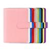 A6/A5 Macaroon Red Glitter Color PU Leather DIY Binder Notebook Cover Diary Agenda Planner Paper Cover School Stationery