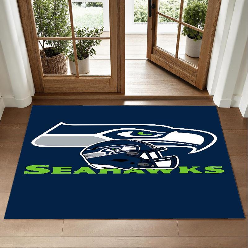 Seattle Seahawks Design Crystal Velvet Rug Soft Decorative Mat for Bedroom Entrance