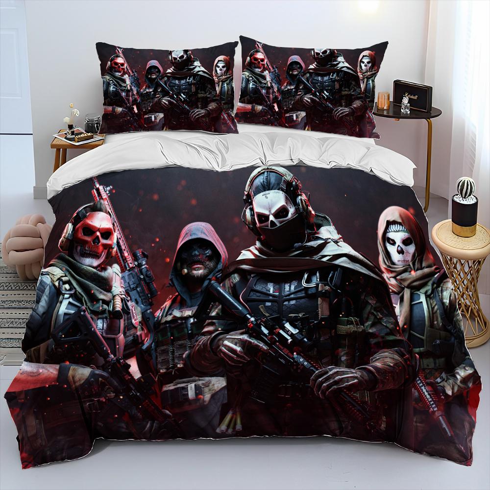3DPrinting Game Call Of Duty Comforter Bedding Set,Duvet Cover Bed Set Quilt Cover Pillowcase,king Queen Size Bedding Set Kids