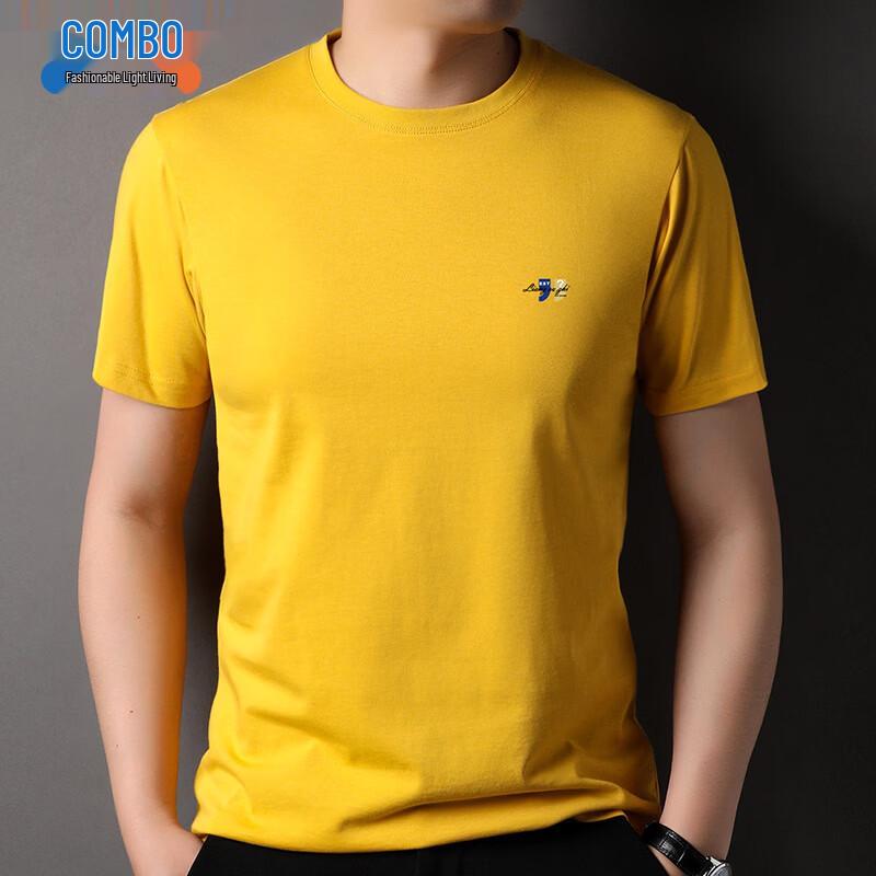 

Men s Pure Cotton Round Neck Short Sleeve T-shirt L