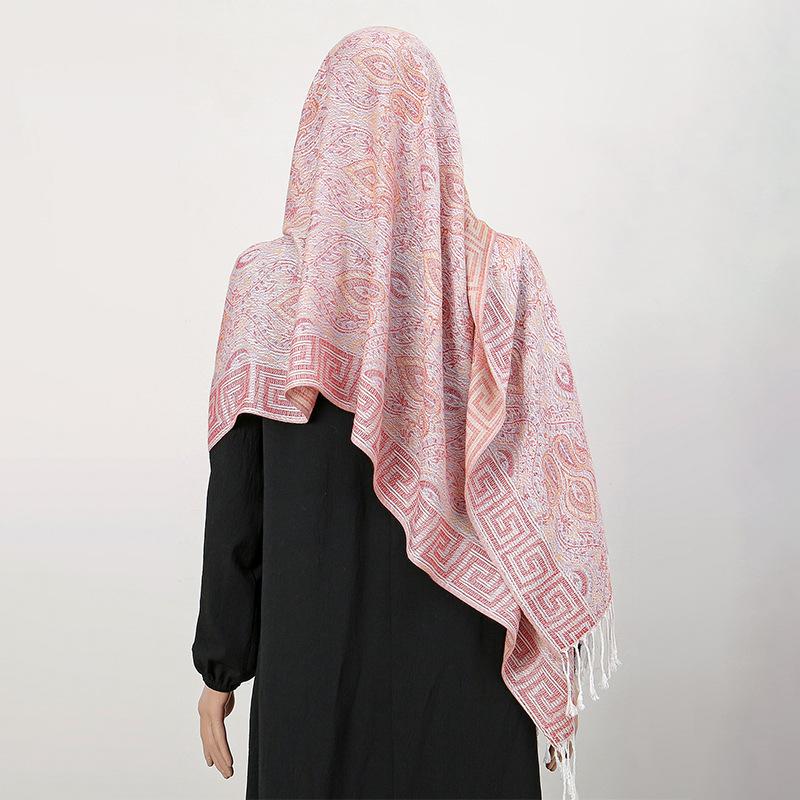 Bohemian Premium Versatile Scarf For Women Middle Eastern Jacquard Tassel Shawl For Women