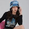 Japanese Niche Designer Bucket Hat Showing Small Face Retro Beggar Style Splicing Contrasting Color Denim Basin Caps for Women