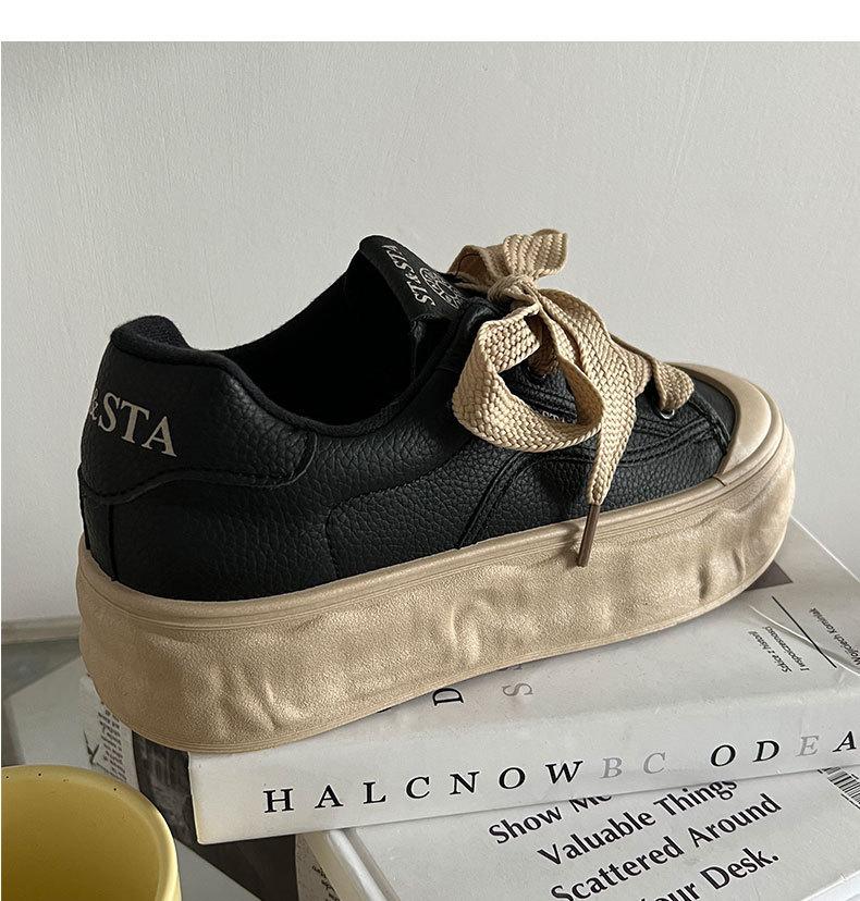 Neformální studentské univerzální jednoduché platformové bílé boty s kulatou špičkou dámské 2025 nové jarní nízké lehké sportovní plátěnky
