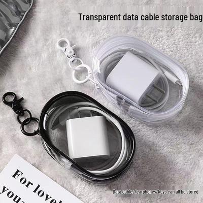Clear Cable Storage & Organizer Bag for Earphones, Power Bank, and Lipstick