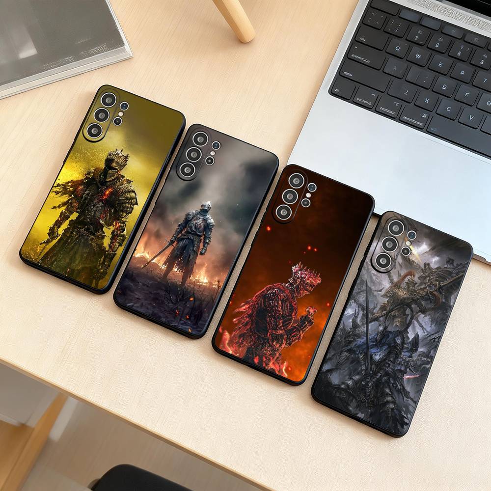 D-Dark S-Souls Phone Case Black Silicone Soft For Samsung S25,S24,S21,S22,S23,S30,Ultra,S20,Plus,Fe,Lite