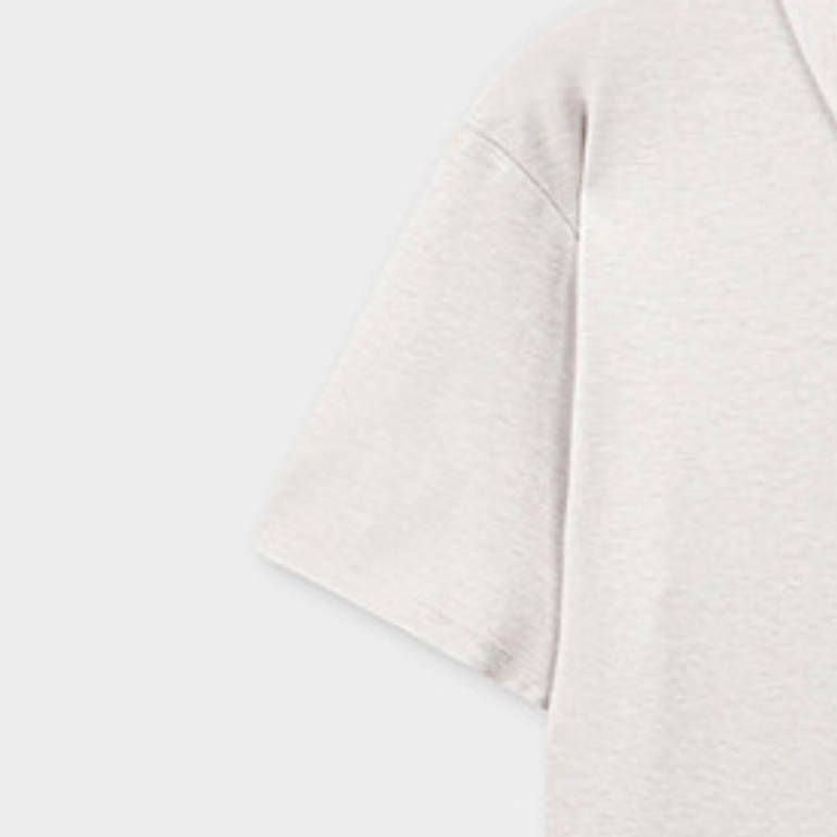FILA Morandi Milano Series Solid Color Loose Knit Short Sleeve Polo Shirt Men tops F11M635108F-IV