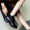 Mode 2024 Neue Frühlings-, Herbst- und Winter-Mode-Stiefel für Damen Koreanische Lederstiefel mit niedrigem Absatz und niedrigem Schaft für Damen