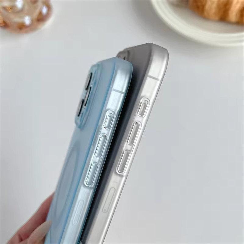 PC Candy Color Clash Etui na telefon Magsafe Dla iPhone 16 15 14 13 12 11 Pro Max Bezprzewodowe Ładowanie Matowe Zdejmowane Etui na Telefon