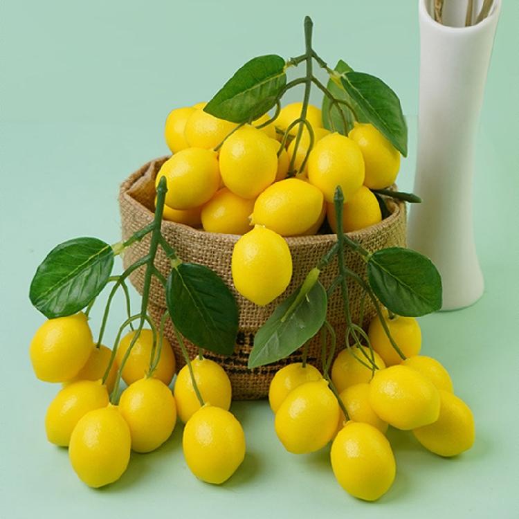 Filo di Limoni Artificiali Limoni Finti Vivaci Decorazione per Tavolo di Casa, Festa, Accessorio per Fotografia