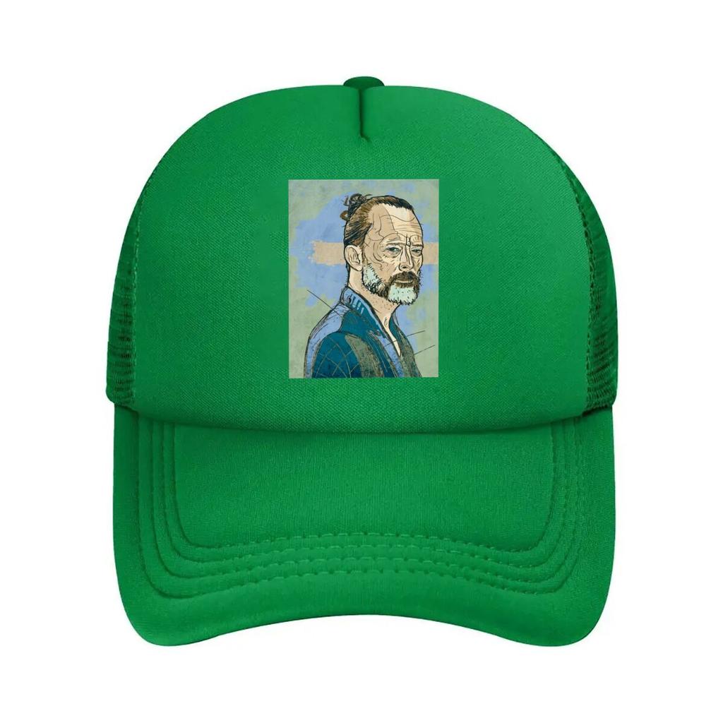 Samurai Portrait Art Graphic Mesh Baseball Cap Casual Hat Outdoor For Womens Unisex FeUnisex