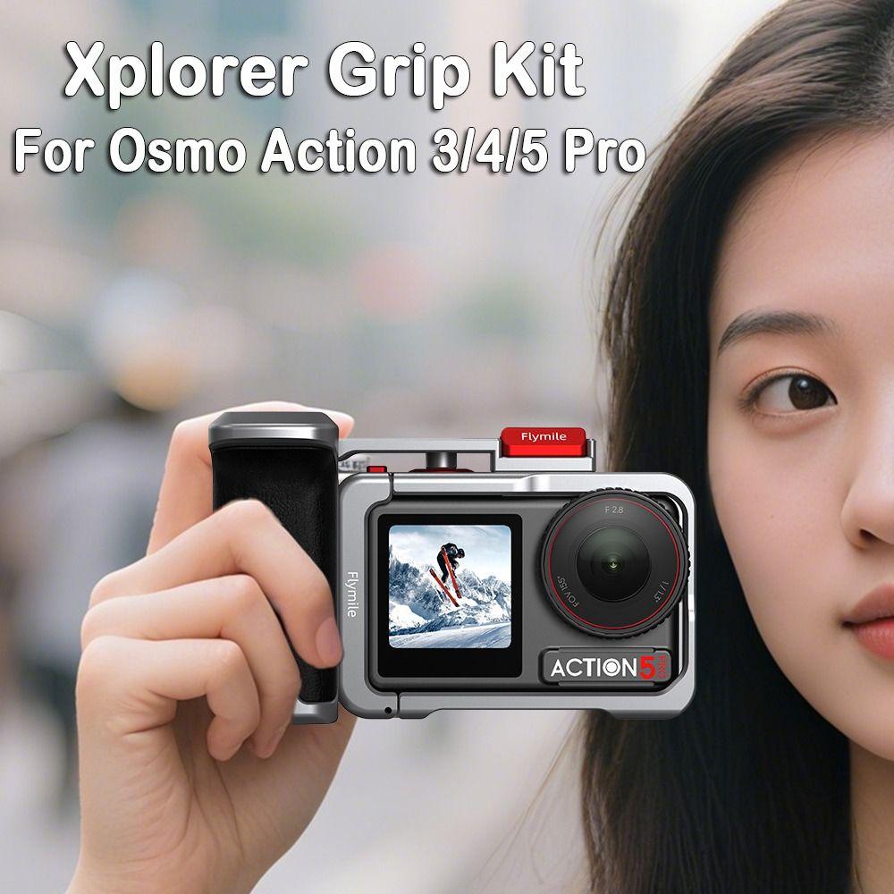 Shutter Button Camera Grip Handle Rabbit Cage for Osmo Action 3/4/5 Pro Camera Accessories