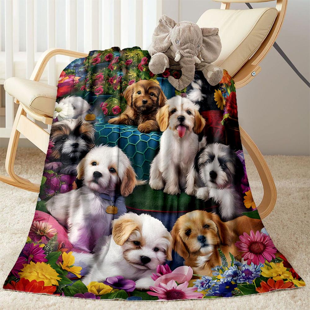 Chihuahua Photo Collage Flannel Blanket,Lightweight,Office Blanket,Sofa Blanket,Comfortable Blanket