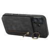 For iPhone 16 Plus Case RFID Blocking Ring Kickstand Retro Leather+TPU Anti-Fall Phone Cover
