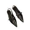 Flat bottom versatile bag head sandals women's shoes 2025 new Mary Jane with skirt pointed temperament niche single shoes