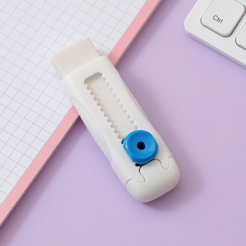 

1 шт. ластик-макаронс пуш-пул для искусства, письма и рисования - неабразивный, легко скользящий, школьные и офисные принадлежности 1PC белый/синий