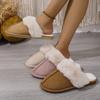 Autumn and Winter Fluffy Slippers Warm Home Comfortable Cotton Drag Couple Style Fleece Soft Bottom Warm Cotton Slippers