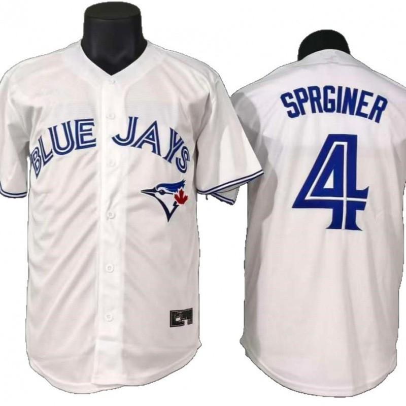 Mens Womens Toronto Blue Jays 4 George Springer Embroidered Baseball Jersey Style Cap