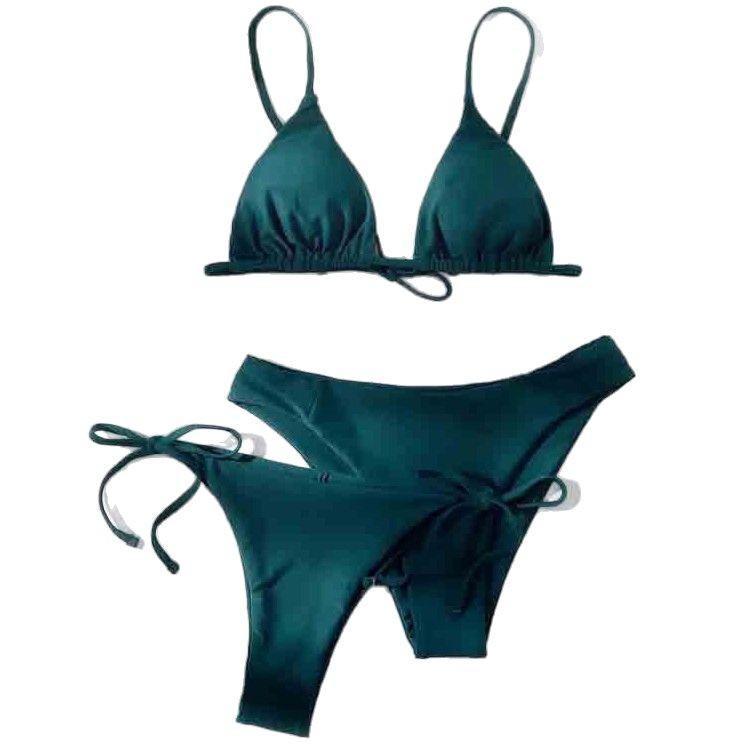 Women's Hot-Selling Three-Piece European & American Lace-Up Bikini Set