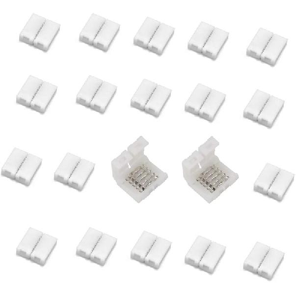 L Shape 5 Pins Connector 10mm Right Angle Corner Solderless Connector Clip for SMD 5050 RGBW RGBWW Fireproof Material 5 Conductor LED Strip Lights