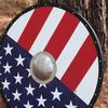 Stars and Stripes USA Viking Style Gokstad Shield – Handmade Functional American Flag Wooden Costume Reenactment Large Round LARP Shield