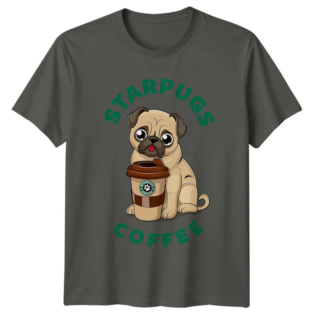 Starpugs Coffee Pug Dog Breed Graphic Tee Unisexs TShirt Unisexs Top S