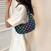 Summer Fabric Personality 2025 New Casual Fashion Large Capacity Canvas Plaid Simple Shoulder Crossbody Armpit Bag