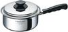 Stainless Steel Saucepan with Lid, Induction Cooktop Compatible, 1.9L, HexaPly, Made In USA, 10-Year Warranty, 6114 Silver