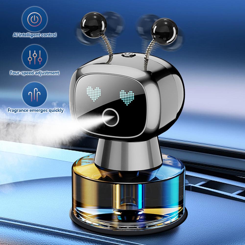 Car Diffuser Air Freshener Smart Robot Rechargeable Fragrance Auto Air Freshener Aromatherapy Perfume Accessories