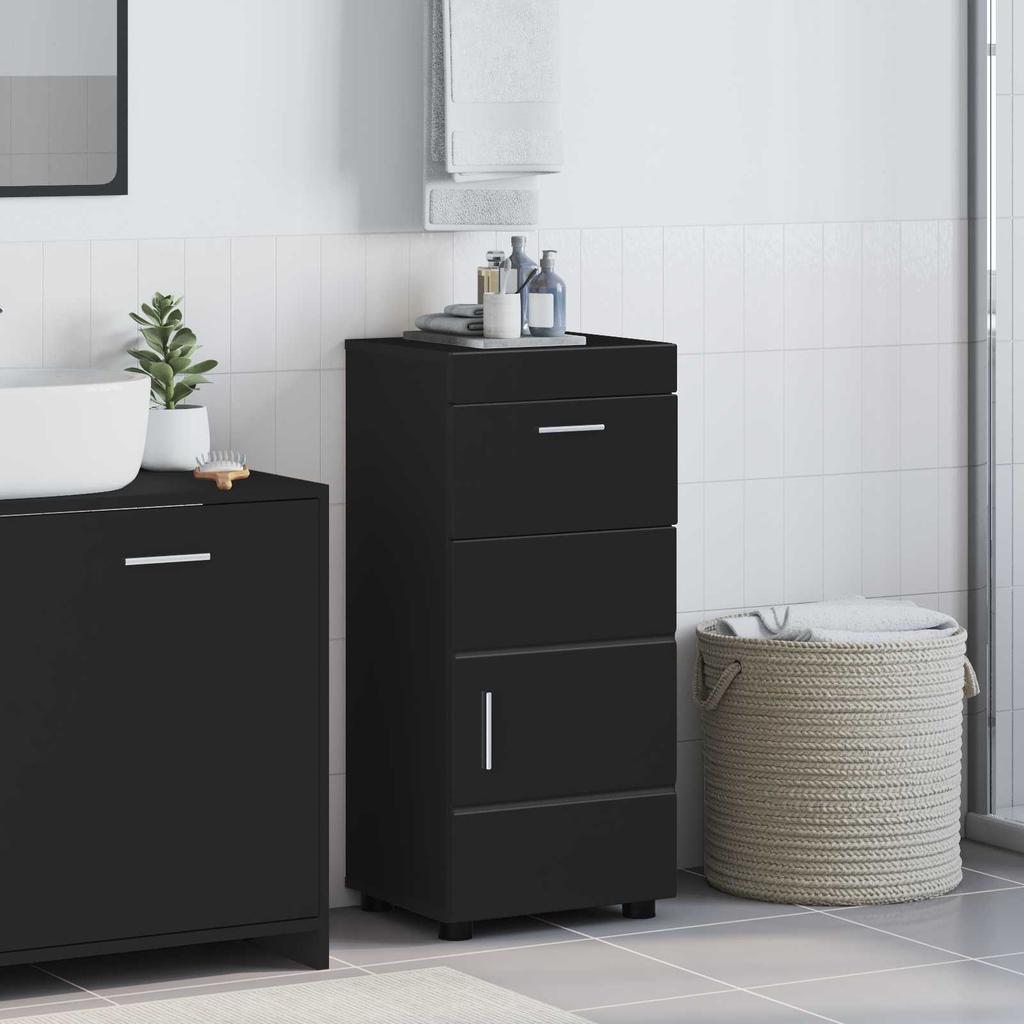 Bathroom Cabinet Set TULUM Black 37 X 31.5 X 82 Cm
