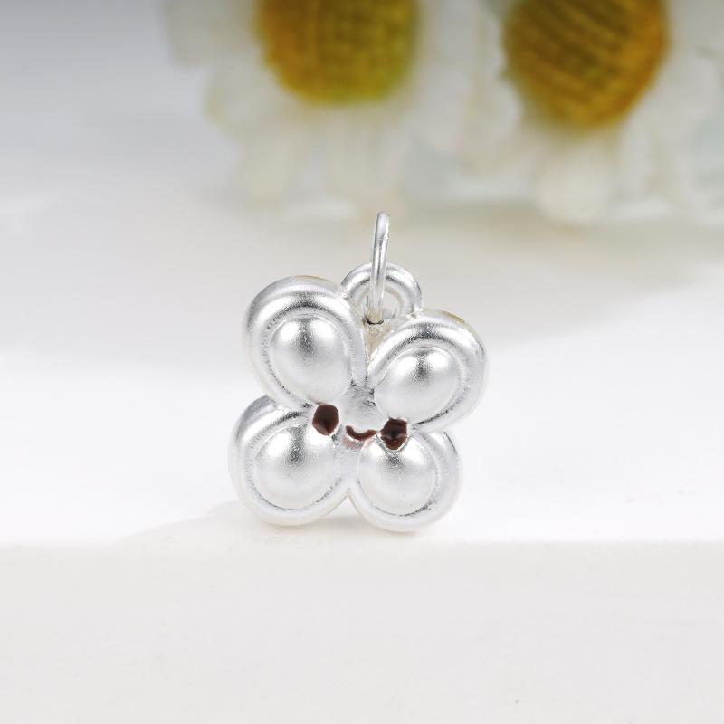Sterling Silver 999 Osmanthus Flower Charms for DIY Jewelry Crafting серебряный