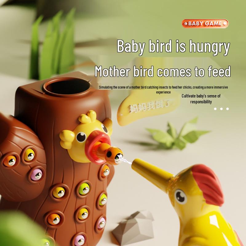 Woodpecker Magnetic Fishing Game: Educational Toy for Kids' Hand-Eye Coordination