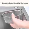 Metal Kitchen Drain Strainer Flexible Basket Sink Accessory Drain Strainer Food Scrap Catcher Stainless Steel Texture