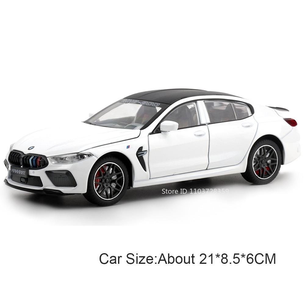 

1:24 Scale M3 M8 Miniature Model Sports Car Toys Alloy Diecast Pull Back Shock Absorption Doors Opened Children Interactive Toy