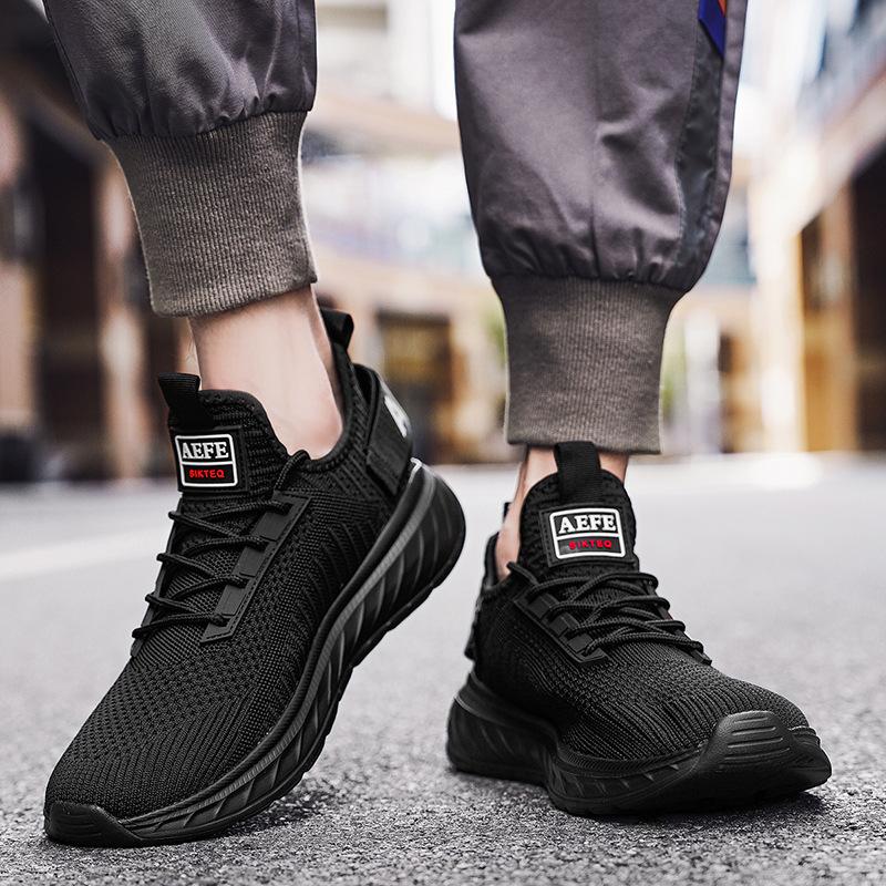 Spring mesh men's shoes lightweight fly-woven mesh casual sports running shoes men's large-size walking shoes