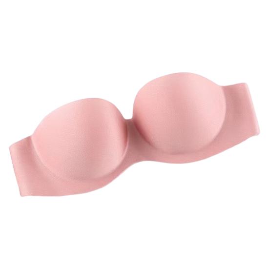 Sujetador de tubo invisible para mujer, sin tirantes, acolchado, inalámbrico, antideslizante, push up, antiexposición, color sólido, elástico, sujetador bandeau para mujer