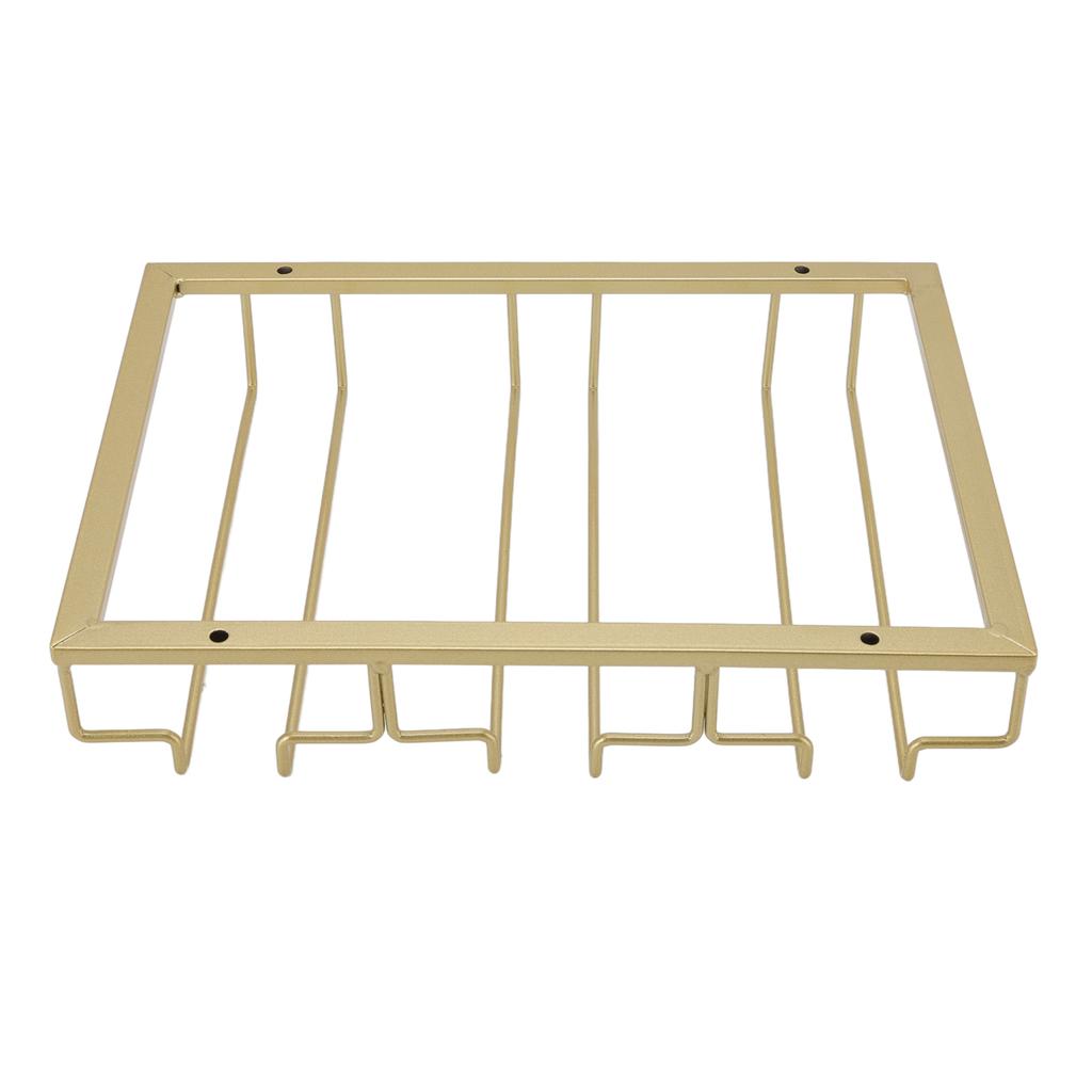 Iron Art Upside Down Wine Glass Holder European Style Hanging Wine Glass Rack Under Cabinet Gold