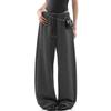 ICH MODE Women's Striped High-Waist Wide-Leg Casual Pants