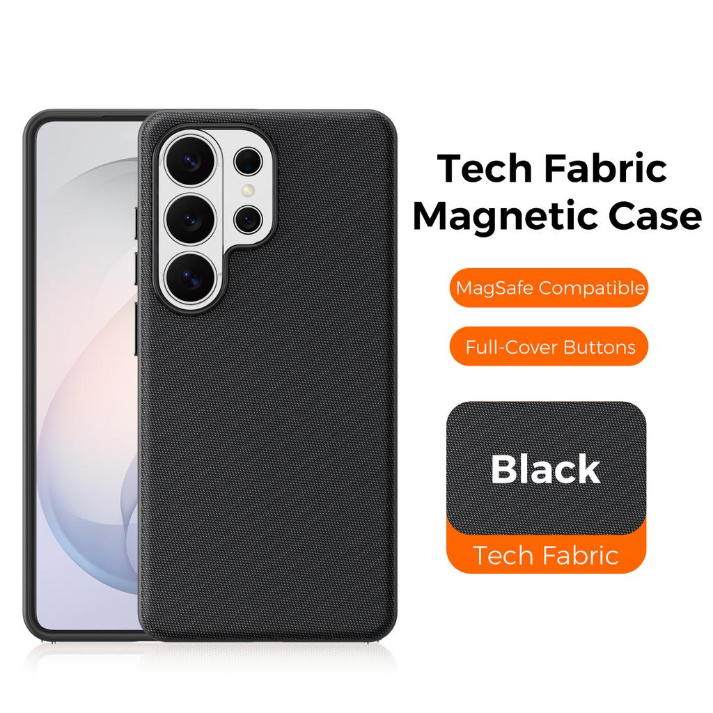 Applicable to Samsung S26Ultra technology cloth mobile phone case magnetic suction s25ultra creative fabric matte protective cover 24