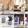 Funny Crochet Positive Energy Cow Doll with Card Home Room Decoration Handmade Knitted Cow Dolls Desk Ornament Christmas Gifts