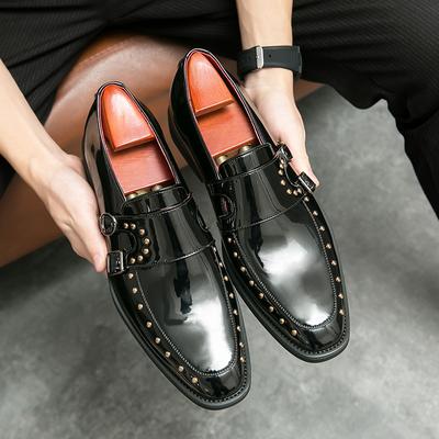 Herren Gold Leder Derby Monks Schuhe Hochzeitskleid Tanzparty Schuhe Smoking Prom Blazer Schuhe Übergröße