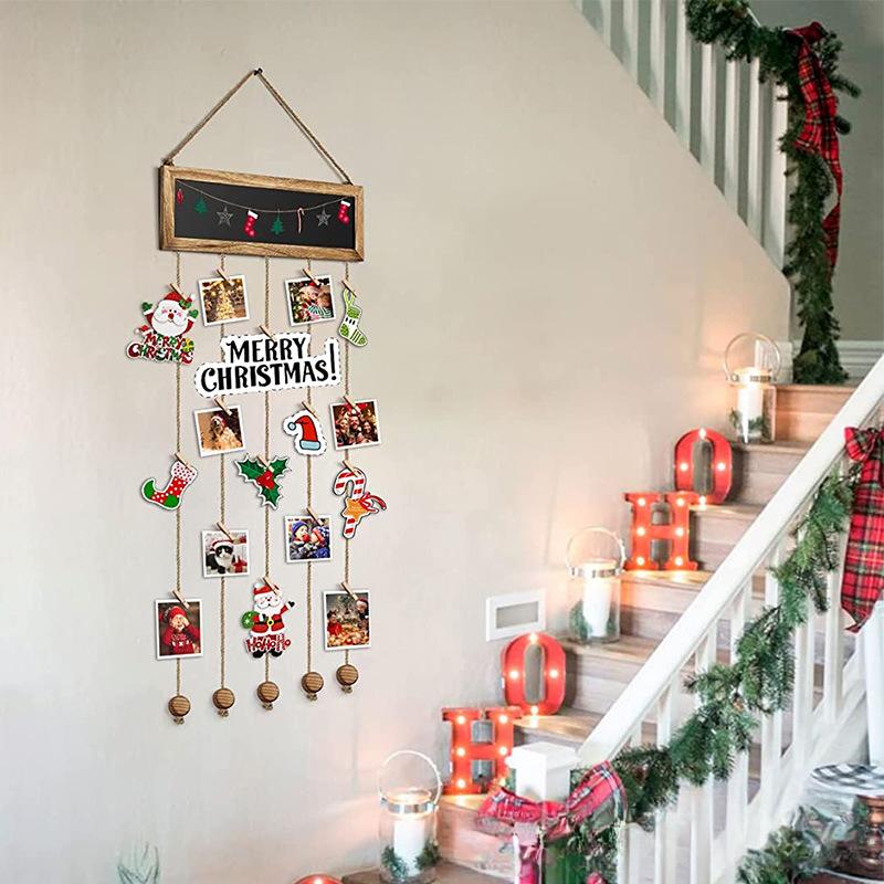 Wooden Wall Clip Photo Decorations Festive Atmosphere Hanging Tags Wooden Wedding Supply Photo Clip Handicraft Hang Decoration