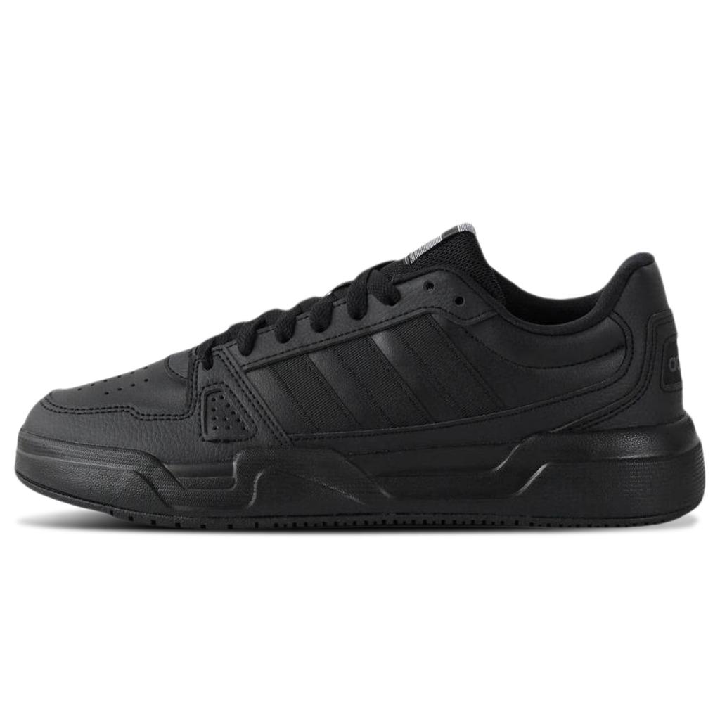 Adidas LITE BALLER Synthetic Leather Slip Resistant Abrasion Resistant Low top Skateboard Shoes Unisex Black White JS4361(Team1105-)