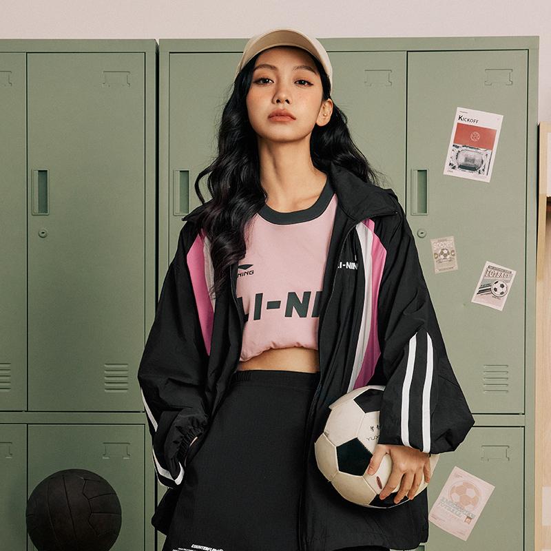 Li Ning Sports Lifestyle Series Long Sleeve Cardigan Windbreaker Unisex Outerwear Black AFDU863-2