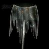 Shimmering Rhinestone Hip Belt Tassel Waist Chain for Women Sparkly Sexy Belly Dance Body Skirt-Style Skirt Festival Outfits Accessory Elastic Stage